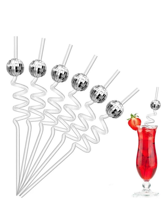 Disco ball straws (Set of 6)