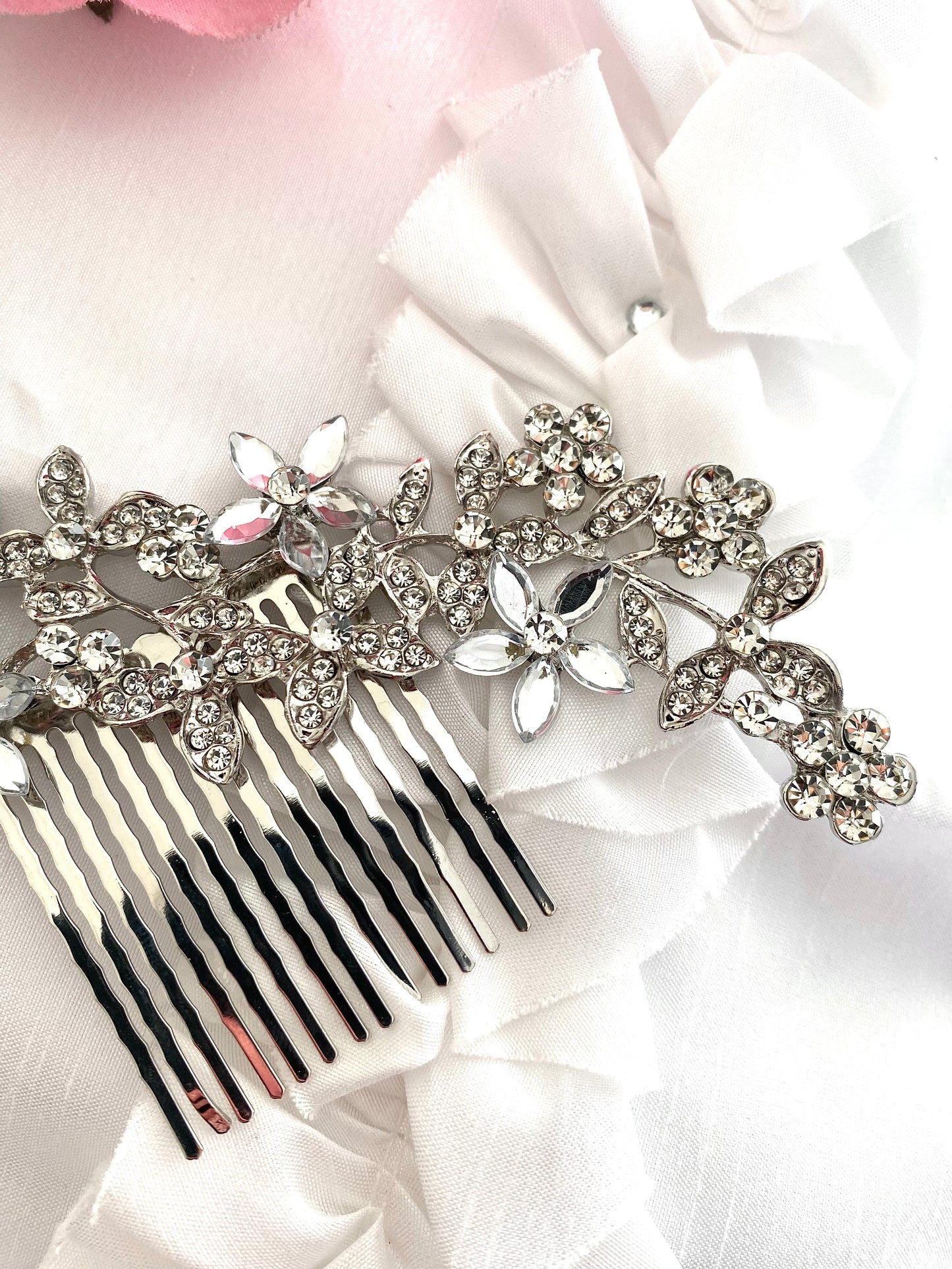 Harper Silver Crystal Comb