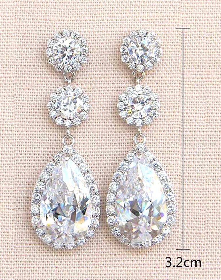 Arella Cubic Zirconia Drop Earrings