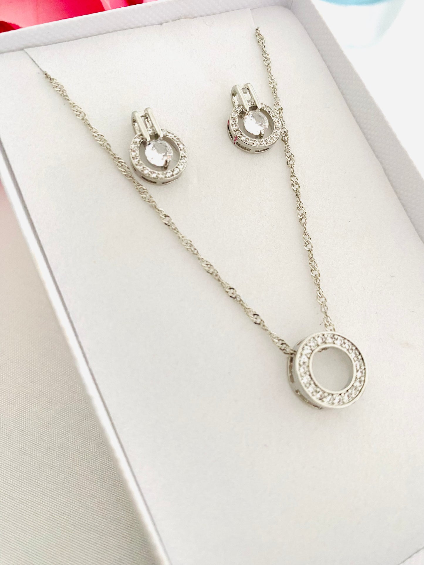 Sienna Silver Necklace and Earrings Set