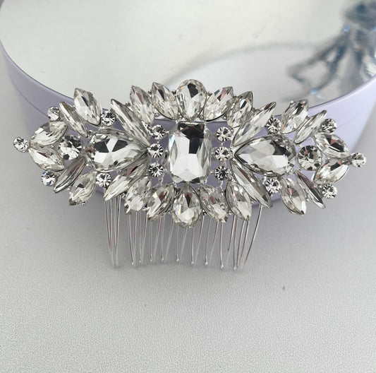 Silver Crystal Bridal Hair Comb