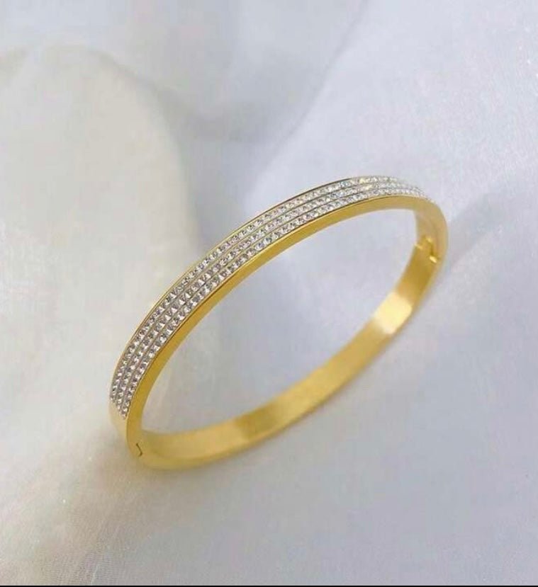 Gold Crystal Love Bangle