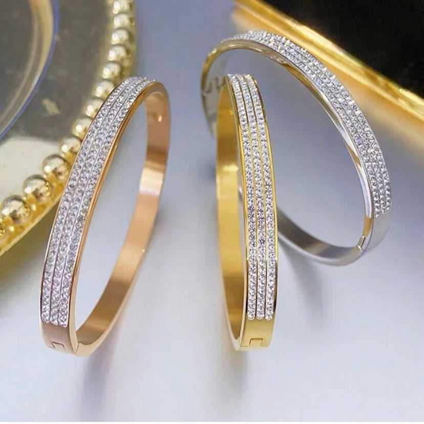 Gold Crystal Love Bangle