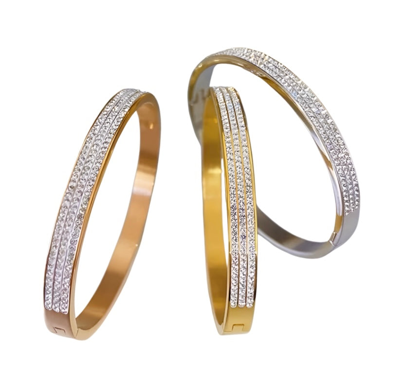 Gold Crystal Love Bangle