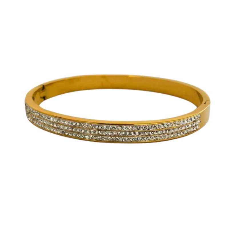 Gold Crystal Love Bangle