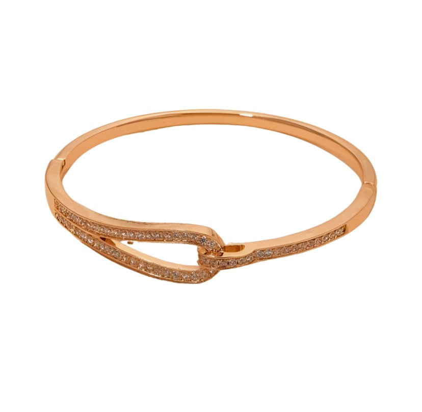 Gold Crystal Knot Bangle